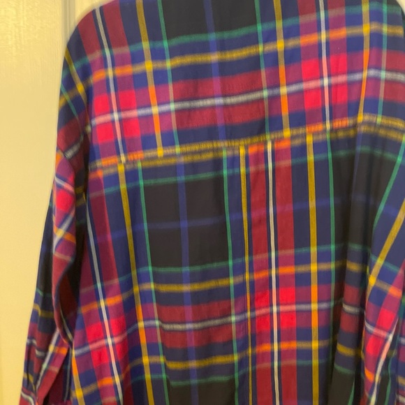 Tunic style flannel plaid shirt Great with leggings Worn once - Picture 4 of 6
